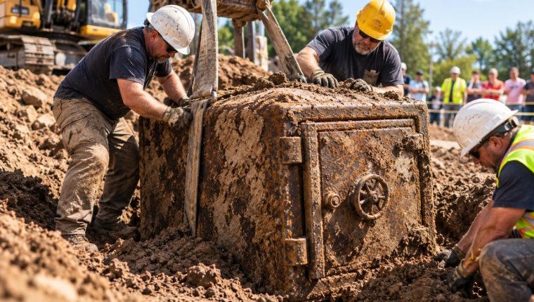 Toprağın altında bulunan 450 kiloluk kasa açıldı: İçinden neler çıktı