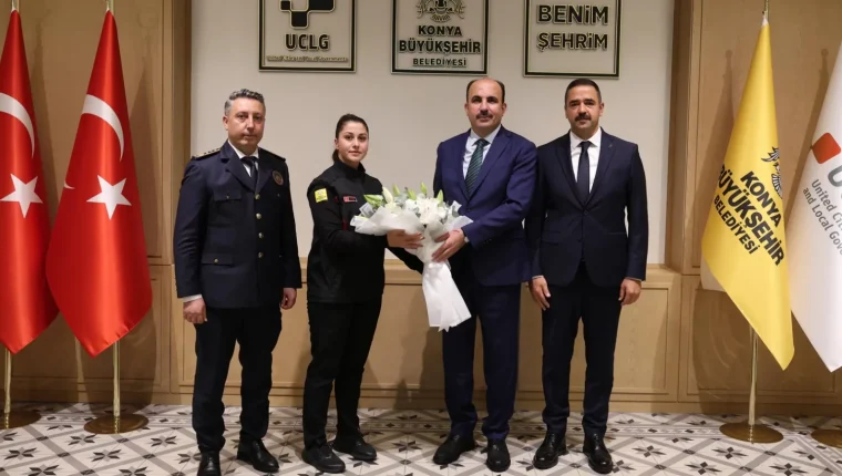 Konya İtfaiyesi Başkan Altay'ı İtfaiye Haftası'nda ziyaret etti