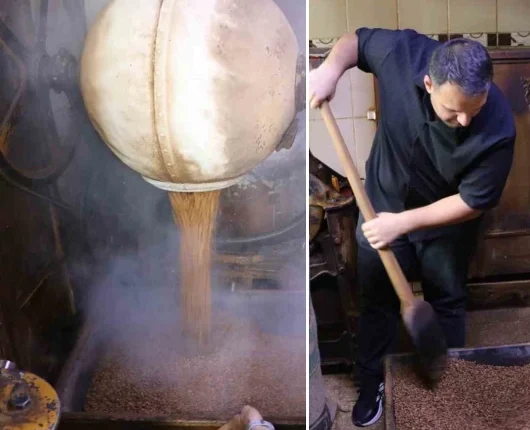 Türk kahvesi Sivas'ta 100 yıllık makinede hazırlanıyor