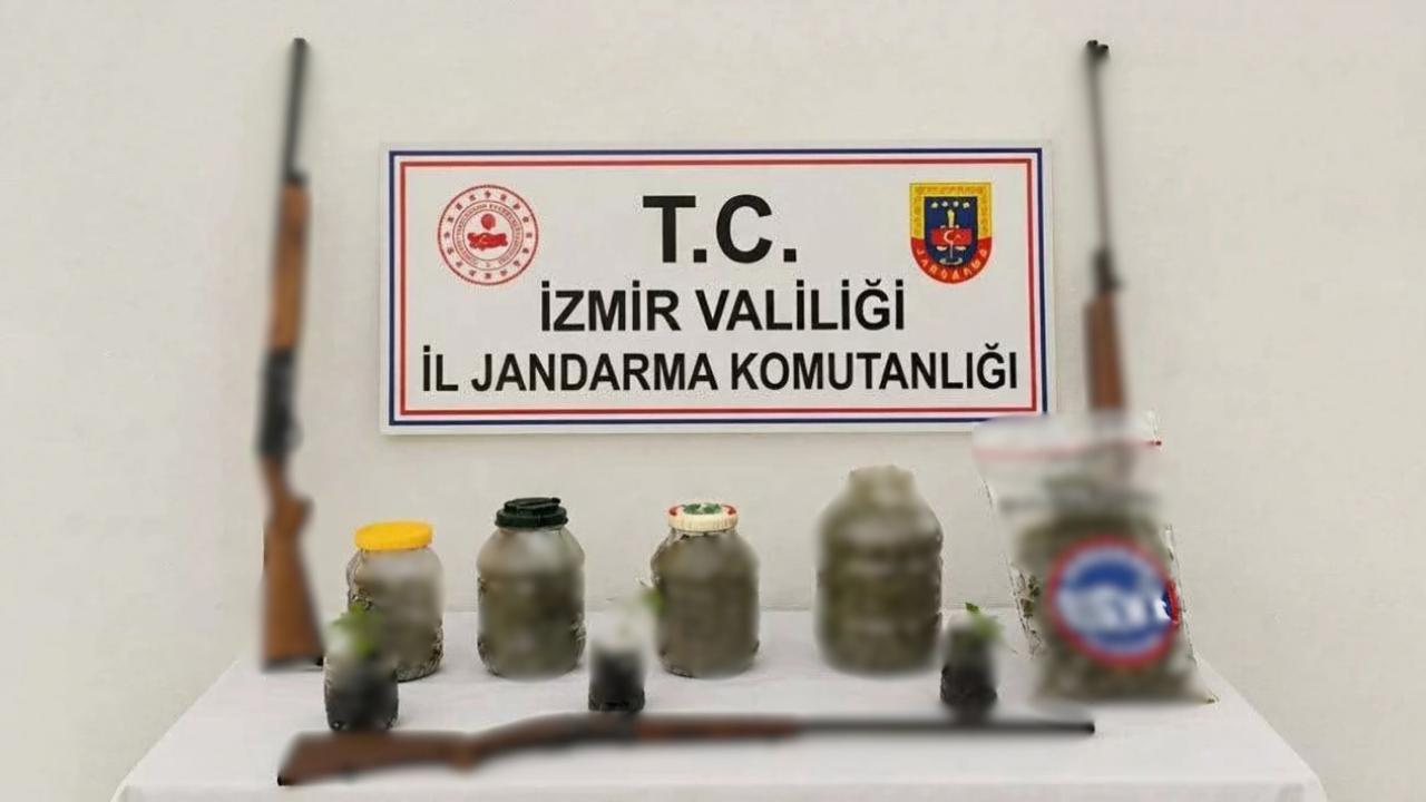 Ödemiş’te jandarma operasyonunda 1 kilo esrar ve 5 kenevir ele geçirildi
