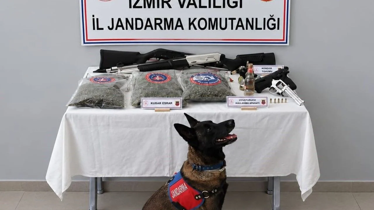 İzmir'de jandarmadan uyuşturucu ve ruhsatsız silah operasyonu